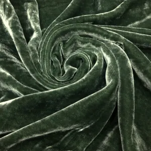 100% MULBERRY SILK VELVET fabric by the yard - Luxury Silk Velvet for Dress, Skirt, High End Garment - Silk for sewing - Green silk velvet