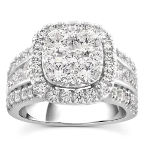 14ct White Gold Luminesce Lab Grown 2.96 Carat Diamond Ring SIZE N½