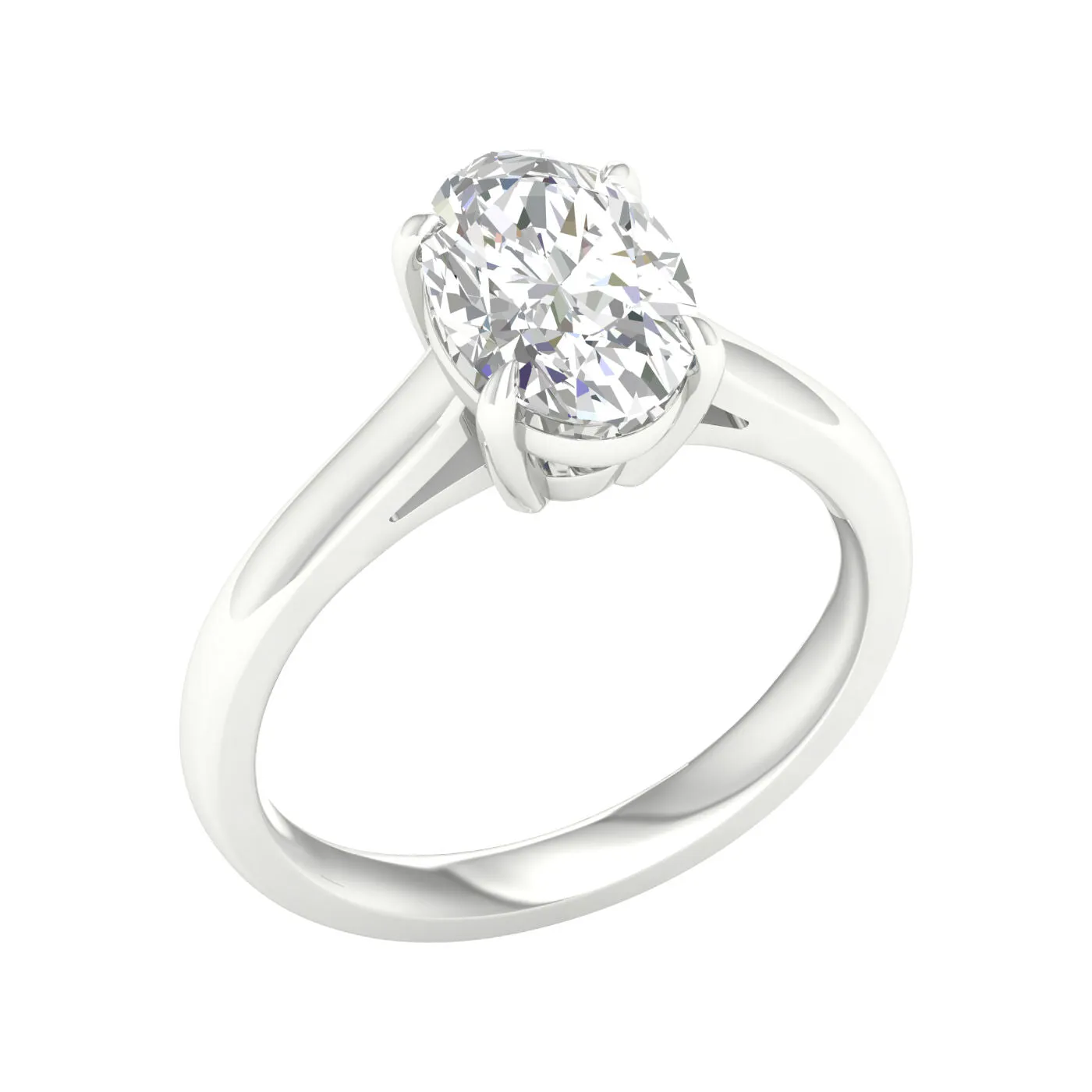 14K White Gold Lab Grown 2.14ct Oval Diamond Engagement Ring