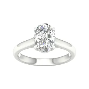 14K White Gold Lab Grown 2.14ct Oval Diamond Engagement Ring