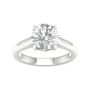 14K White Gold Lab Grown 3ct Round Diamond Solitaire Engagement Ring