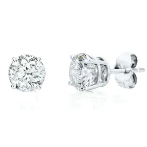 14K White Gold Lab Grown Diamond Stud Earrings - 4.12ctw