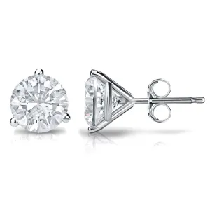 14K White Gold Lab Grown Diamond Studs - .75ctw