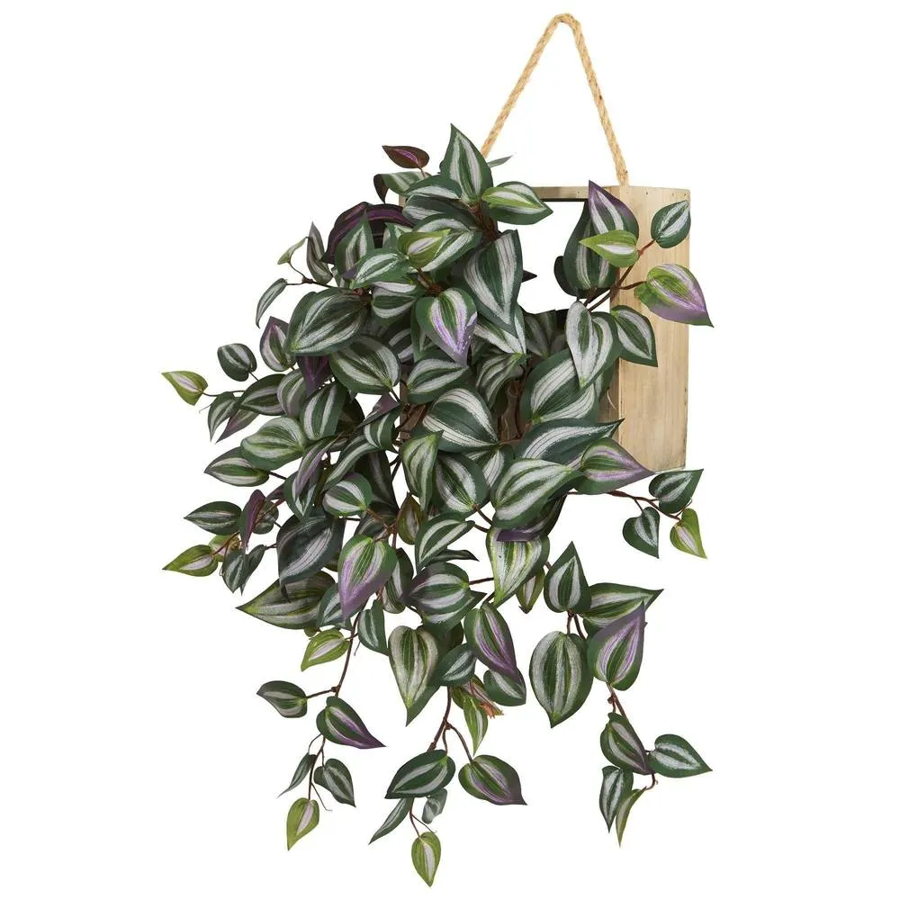 20" Wandering Jew Artificial Plant in Decorative Hanging Frame