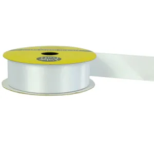 22mm White Polyester Satin Ribbon 3m