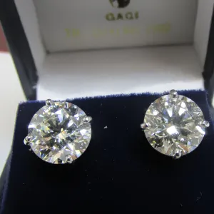 6 ctw Round Lab Grown Diamond Stud Earrings