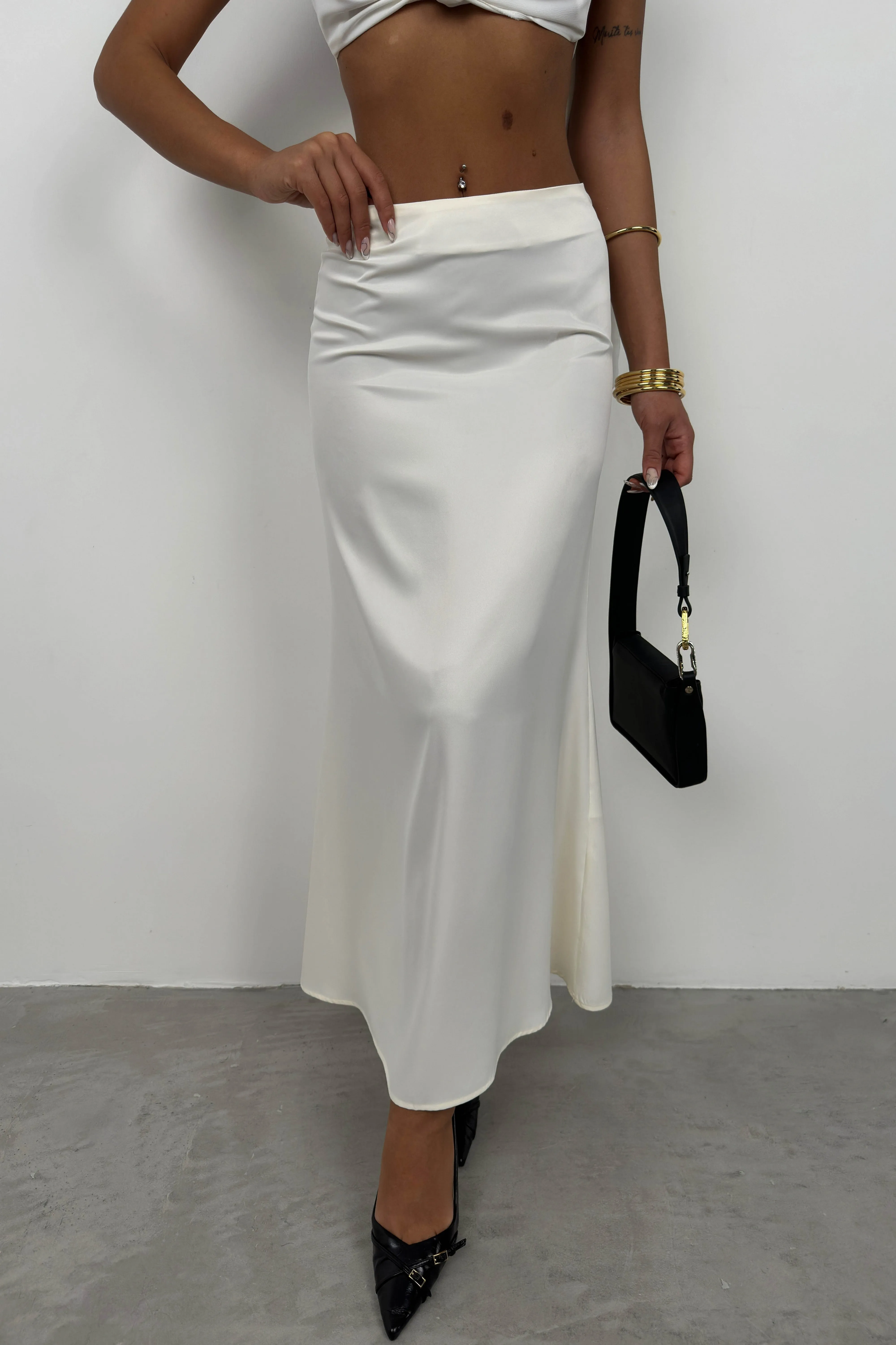 A-Line Satin Skirt