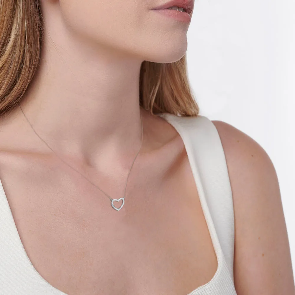 ARMELLE - Heart Lab Diamond Necklace 18k White Gold