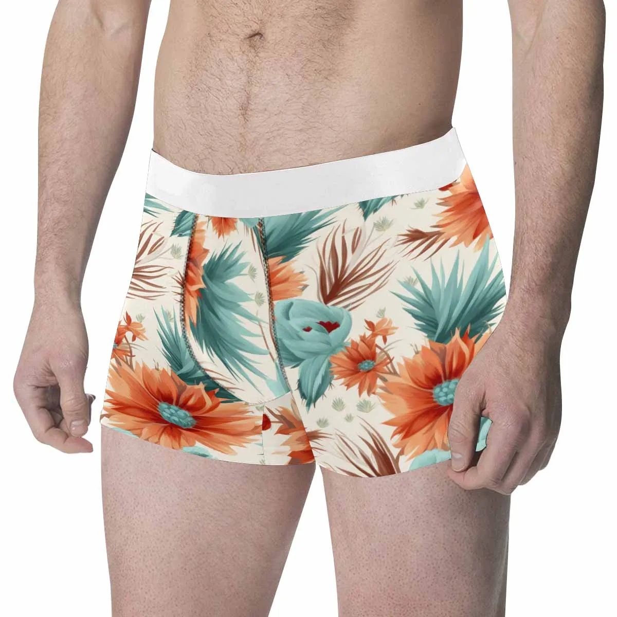 Boho Floral Men's All Over Print Boxer Briefs (Made In AUS)