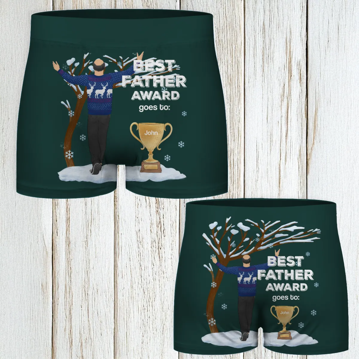 Personalised Best Father Award Men's Boxer Shorts (D7266859)