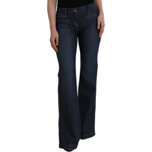 PLEIN SUD Dark Blue Cotton Bootcut Denim Jeans