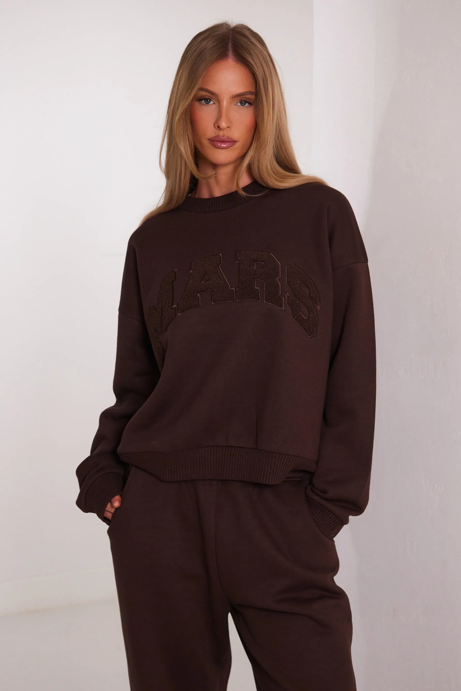 The Mars Varsity Sweatshirt - Chocolate Brown