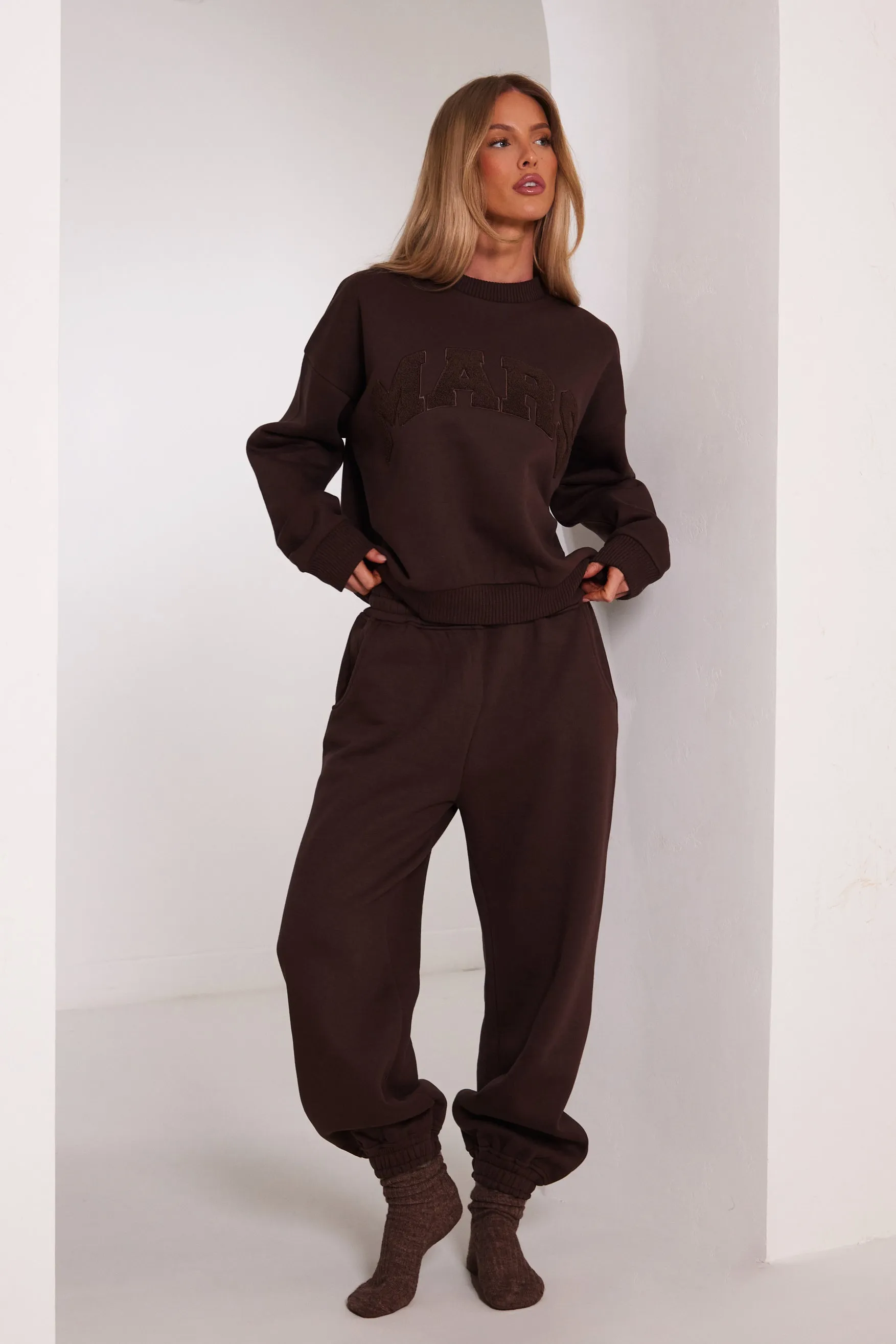 The Mars Varsity Sweatshirt - Chocolate Brown