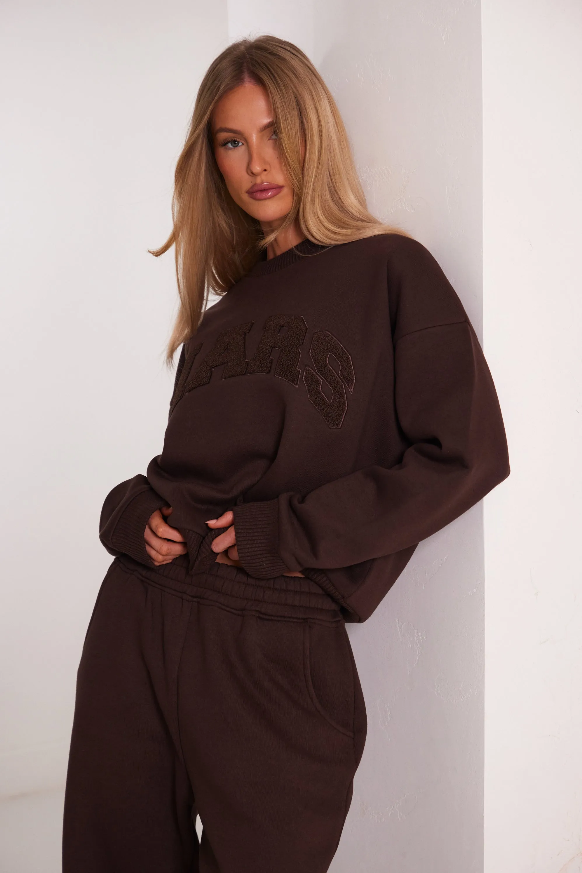 The Mars Varsity Sweatshirt - Chocolate Brown