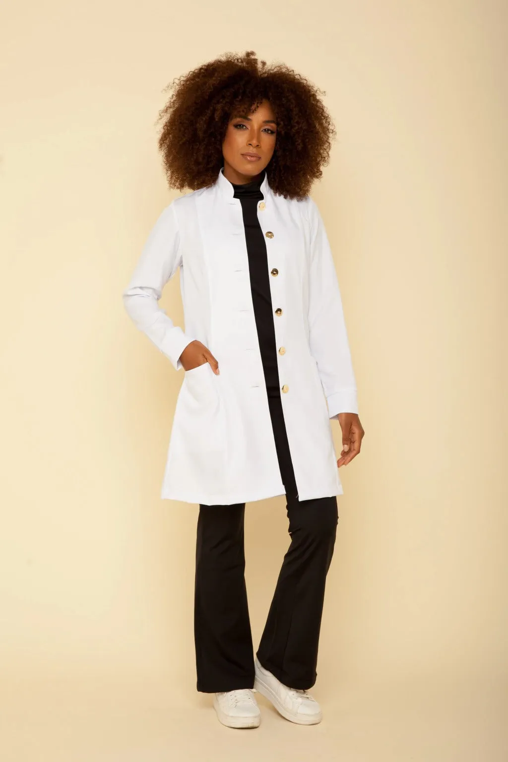 Women's Lab Coat Long Sleeve Marselhe White